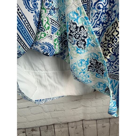 CHICO'S white blue shift lined sleeveless dress size 0 (S) - Picture 7 of 8